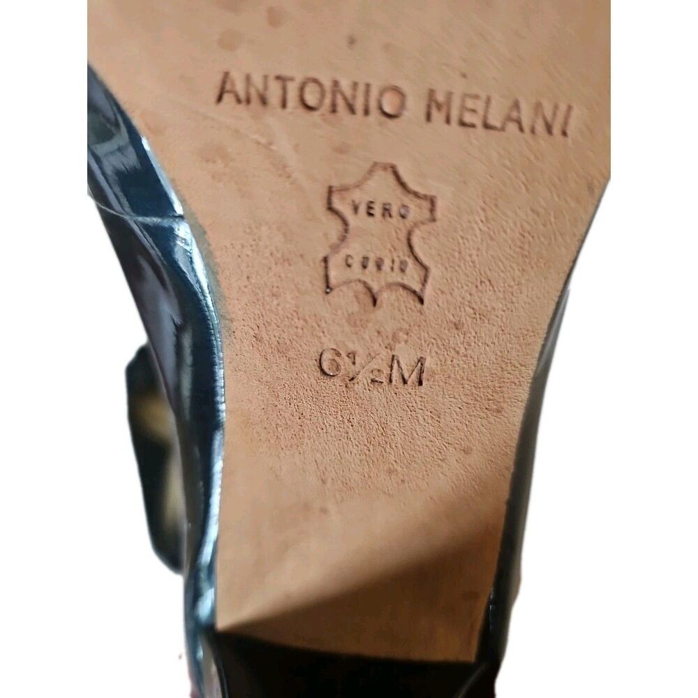 Antonio Melani Black Leather Classic Pumps Size 6.5 - Picture 5 of 6